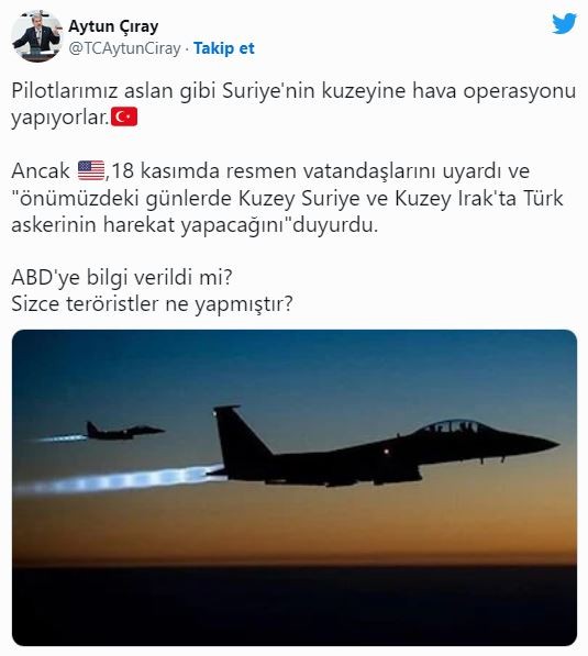 İYİ Partili Aytun Çıray'dan tepki çeken 'Pençe Kılıç' paylaşımı